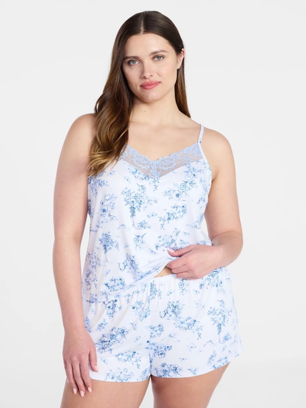 Joyspun Women’s Dreamy Soft Collection Lace Trim Knit Cami and Shorts Set - Picture 2 of 4